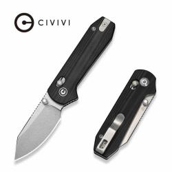 Couteau Pliant Civivi Lil Yonder Lame Acier 14C28N Manche G10 Noir Crossbar Lock CIVC25025B1