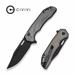 Couteau Pliant Civivi Zelthara Lame Acier 14C28N Manche Aluminium Gris Button Lock CIVC250762