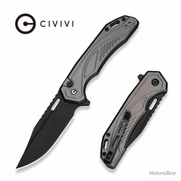 Couteau Pliant Civivi Zelthara Lame Acier 14C28N Manche Aluminium Gris Button Lock CIVC250762