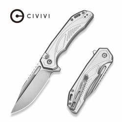 Couteau Pliant Civivi Zelthara Lame Acier 14C28N Manche Aluminium Argent Button Lock CIVC250763