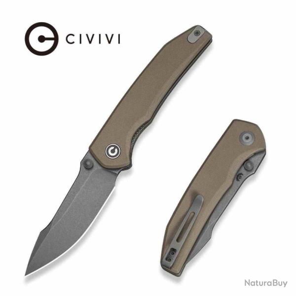 Couteau Pliant Civivi Ryson-E Lame Acier 14C28N Manche G10 Beige Linerlock CIVC250972