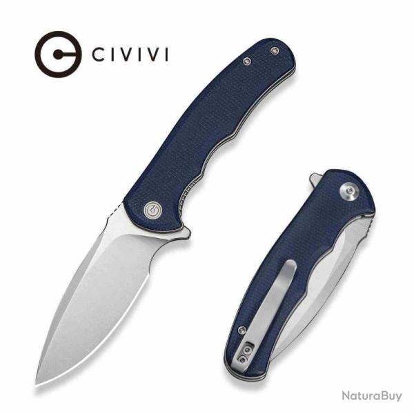 Couteau Pliant Civivi Mini Praxis Lame Acier D2 Manche Micarta Bleu Linerlock CIVC18026C6