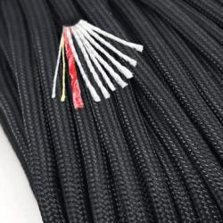 Paracorde 550 4mm de survie multifonction + Fil allume feu + fil p&ecirc;che + fil coton Noire Au m&egrave;tre