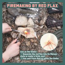 Paracorde 550 4mm de survie multifonction + Fil allume feu + fil p&ecirc;che + fil coton Orange Au m&egrave;tre