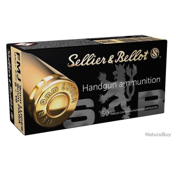 Munitions 9mm Sellier Bellot 124g FMJ 1 BT