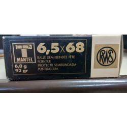 Boite de 20 Munitions 6.5x68 RWS Teilmantel 6g 93gr