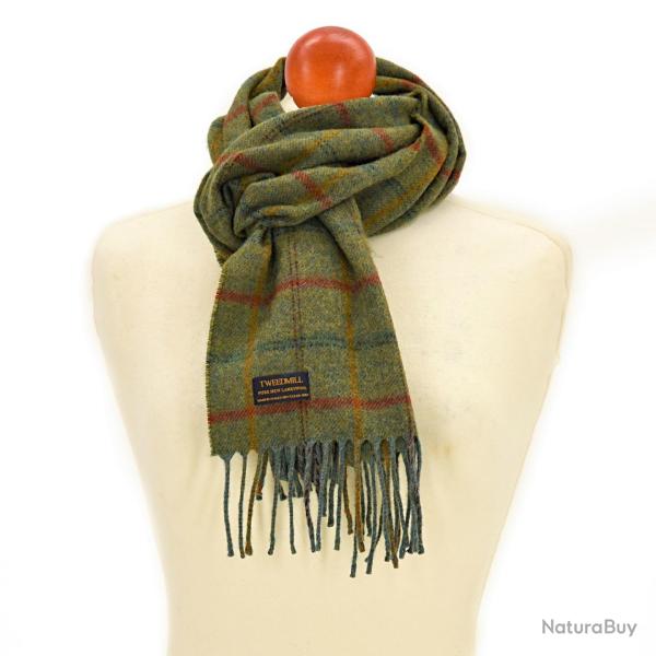 Echarpe en lambswool Country check - Sage - Tweedmill