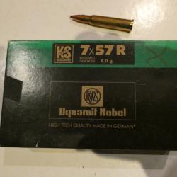 BALLES   RWS  7 X 57R  KS   Port compris