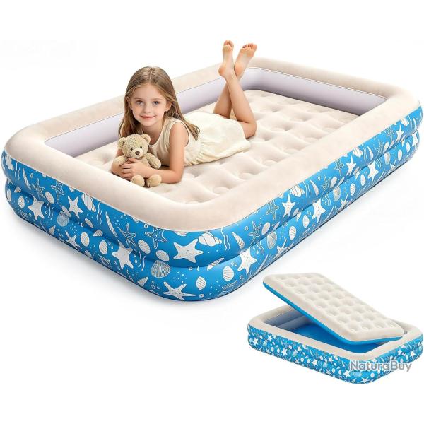 Matelas Gonflable Enfant, Lit Gonflable, 158�99�25 cm Lit Gonflable Enfant avec Barri�res de S�curit