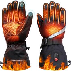 Gants Chauffants Moto Tactiles,Chauffage Sur L'ensemble Des Doigts imperm&eacute;ables et coupe-vent,3 nive