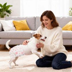 Couche jetable pour chienne, 50 pi&egrave;ces, blanche, taille S