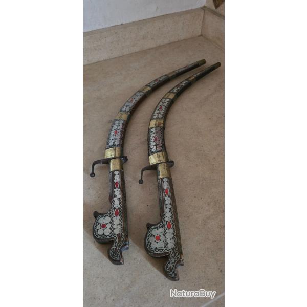 Lot de deux sabres Nimcha anciens