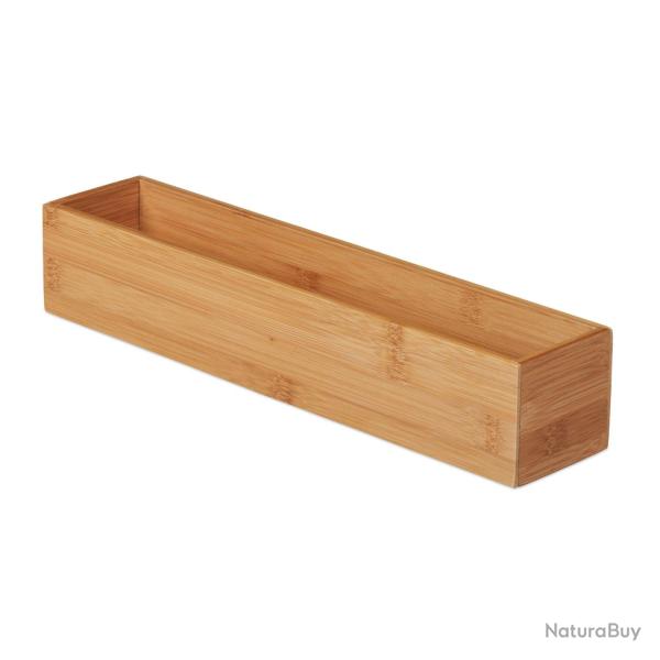 Bo�te de rangement oblongue polyvalente 7 x 38 x 8 cm en bambou naturel 13_0009750