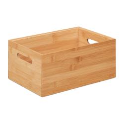 Bo&icirc;te de rangement empilable pratique salon 14 x 30 x 20 cm en bambou naturel 13_0012728