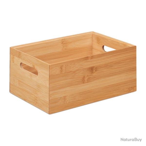 Bo�te de rangement empilable pratique salon 14 x 30 x 20 cm en bambou naturel 13_0012728