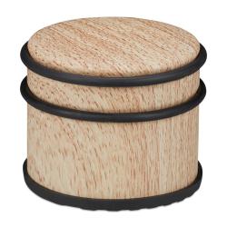 Butoir de porte utilitaire 8 x 9,5 cm antid&eacute;rapant protecteur aspect bois en acier inoxydable brun