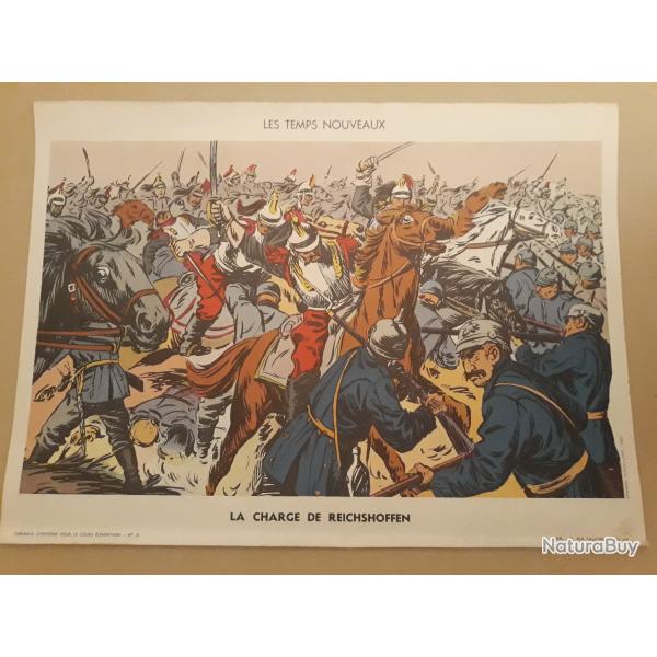 affiche histoire de france collection militaria, la charge de reichshoffen & vive la nation.