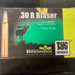 balles brenneke cal 30R blaser tug 11.7 g- 181 grs-20 balles