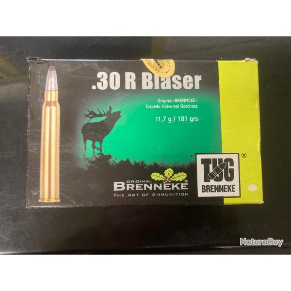 balles brenneke cal 30R blaser tug 11.7 g- 181 grs-20 balles