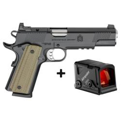 Pack Pistolet SPRINGFIELD ARMORY 1911 operator aos coa noir cal.45 acp canon 5" avec aimpoint