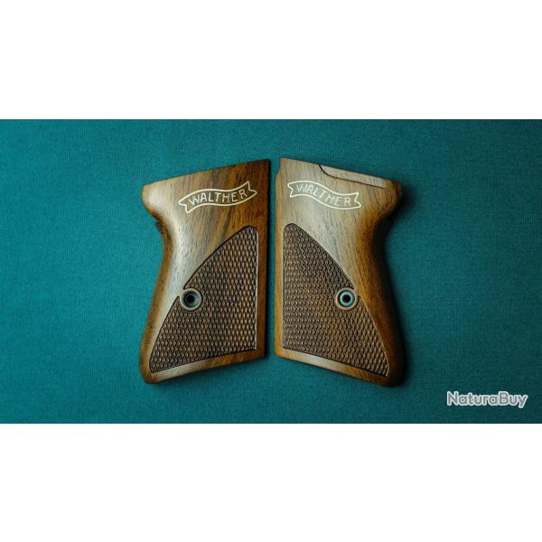 Plaquettes pour Walther PPK - Noyer - Enti�rement faites � la main - Logo incrust�