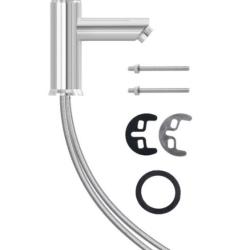 Robinet lavabo zinc laiton chrom&eacute; 130x176 mm eau chaude froide durable