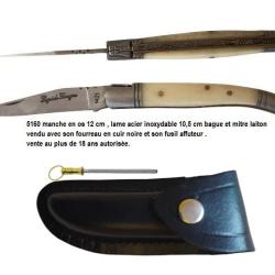 COUTEAU PLIANT LAGUIOLE BOUGNA 5160 MANCHE EN OS