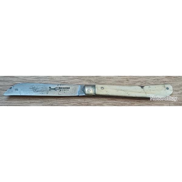 Ancien couteau de poche J. BECHON-GORCE Thiers - manche en os - format fillette