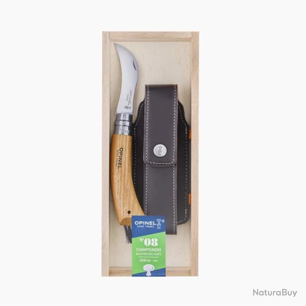 COUTEAU PLIANT OPINEL N�8 CHAMPIGNON+ETUI EN COFFET