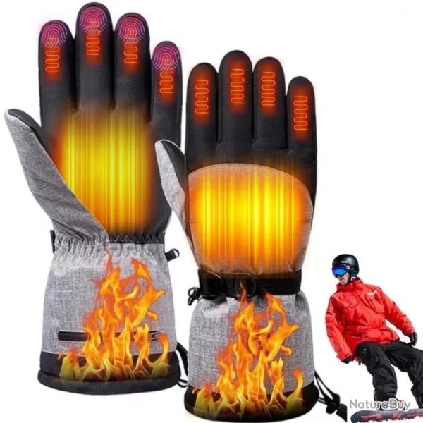 Gants Chauffants Intelligents USB Tactiles - 3 Niveaux de Chauffe - Batterie 4000 mAh - Neuf