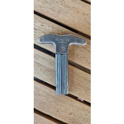 Ancien tire-bouchon bilame AS Made in France avec &eacute;tui cannel&eacute; - vintage