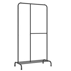 Portant &agrave; v&ecirc;tements porte-manteau penderie charge 100 kg avec tringle r&eacute;glable &eacute;tag&egrave;re de rangement