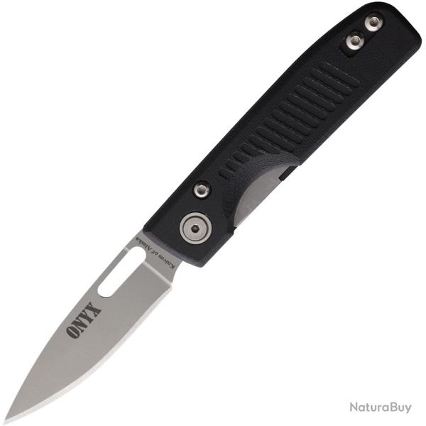 Couteau Knives Of Alaska Onyx Lame Acier S30V Manche G10 Noir Linerlock Made In USA KOA00796FG
