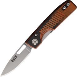 Couteau Knives Of Alaska Onyx Lame Acier S30V Manche G10 Noir/Orange Linerlock KOA00797FG