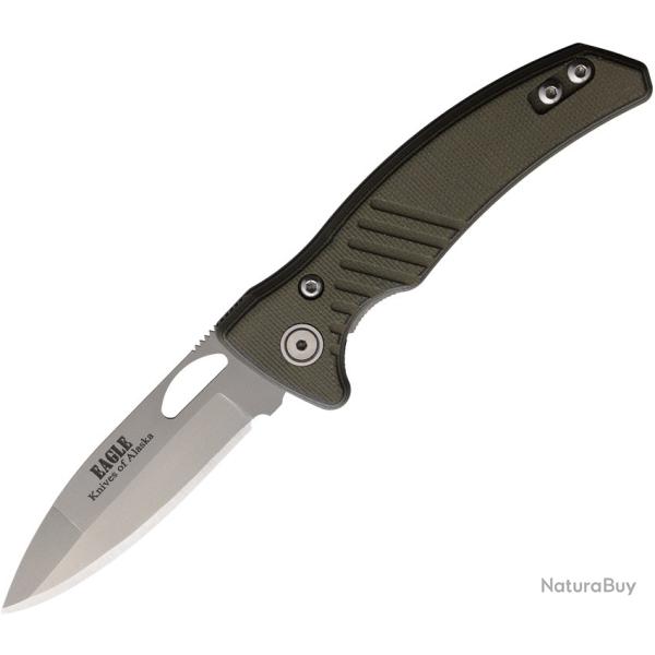 Couteau Knives Of Alaska Eagle Lame Acier S30V Manche G10 Vert OD/Noir Linerlock KOA00791FG