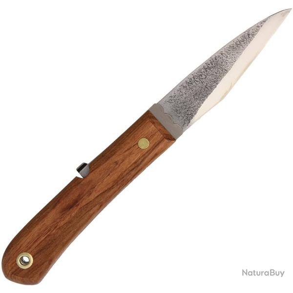 Canif Mikihisa Moroha Lame Acier Aogami-2 Manche Bois Brun Lockback Made In Japan MIKA110