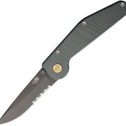 Couteau Pliant GT Knives Button Lock Lame Acier ATS-34 Combo Manche Aluminium Vert Made In USA GT110