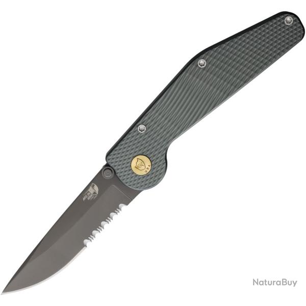Couteau Pliant GT Knives Button Lock Lame Acier ATS-34 Combo Manche Aluminium Vert Made In USA GT110