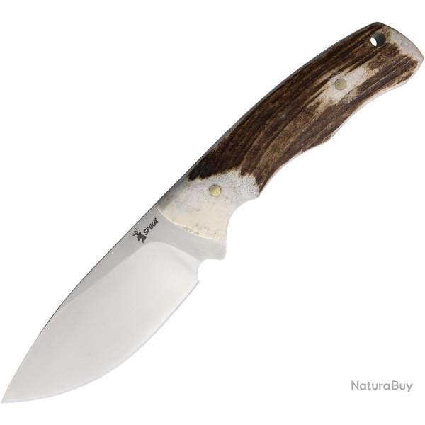 Couteau Fixe Spika Jeremiah Lame Acier VG-10 Manche Bois de Cerf Naturel �tui Cuir SPIKBUFB090