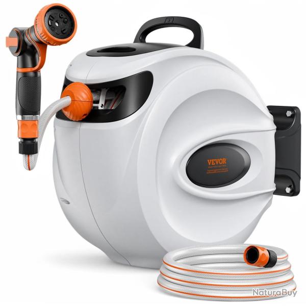 Enrouleur Tuyau Arrosage Mural 35 m Automatique Pivotant 180� VEVOR