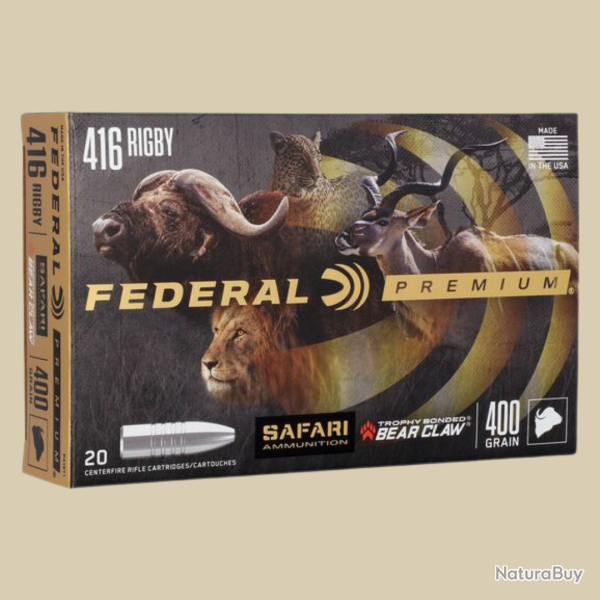 Federal Premium Trophy Bonded Bear Claw - Calibre .416 Rigby - 25,9 g